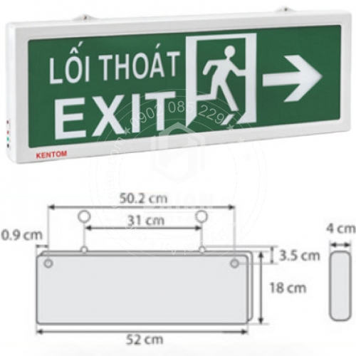 Đèn exit thoát hiểm hai mặt Kentom KT-640
