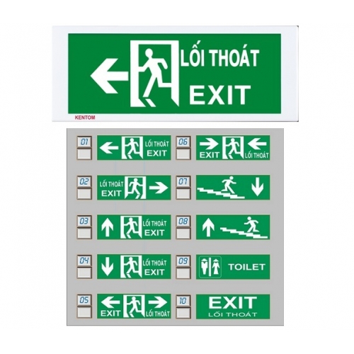Đèn exit thoát hiểm một mặt Kentom KT-610
